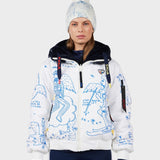 Womens JCC Yeti Reversibel Skijakke - Snow Angel Artic Print