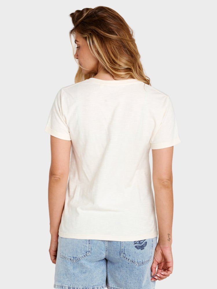 Rip Curl Molokai V Prnted T shirt - Dame - Off White