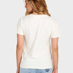 Molokai V Prnted T shirt - Dame - Off White - Gumpel & Co