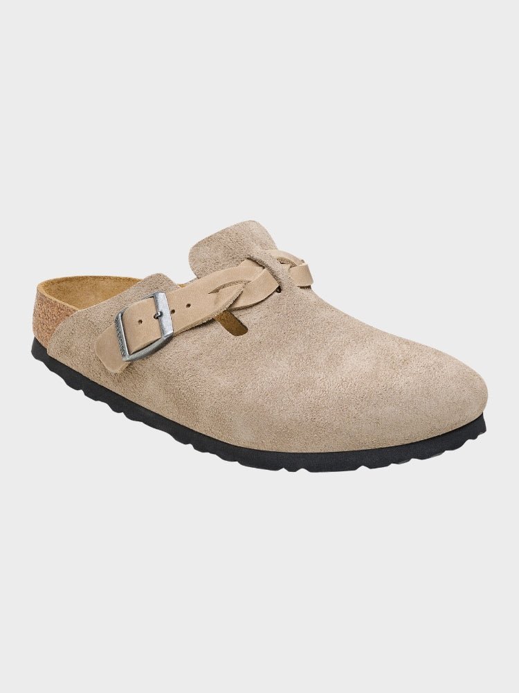 Birkenstock Boston Flettet Smal - Unisex - Taupe