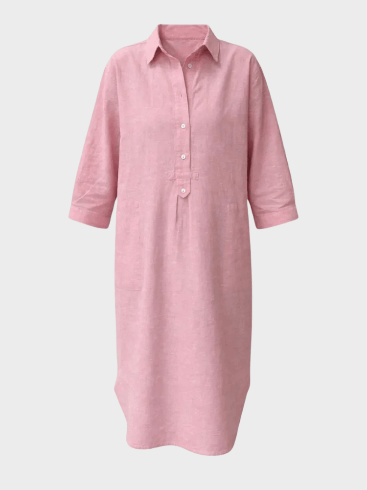 BLUE SPORTSWEAR Liv linen Shirt Dress - Dame - Soft Pink melange