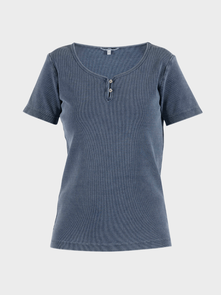 BLUE SPORTSWEAR Lolly denim rib Tee - Dame - Denim Blue