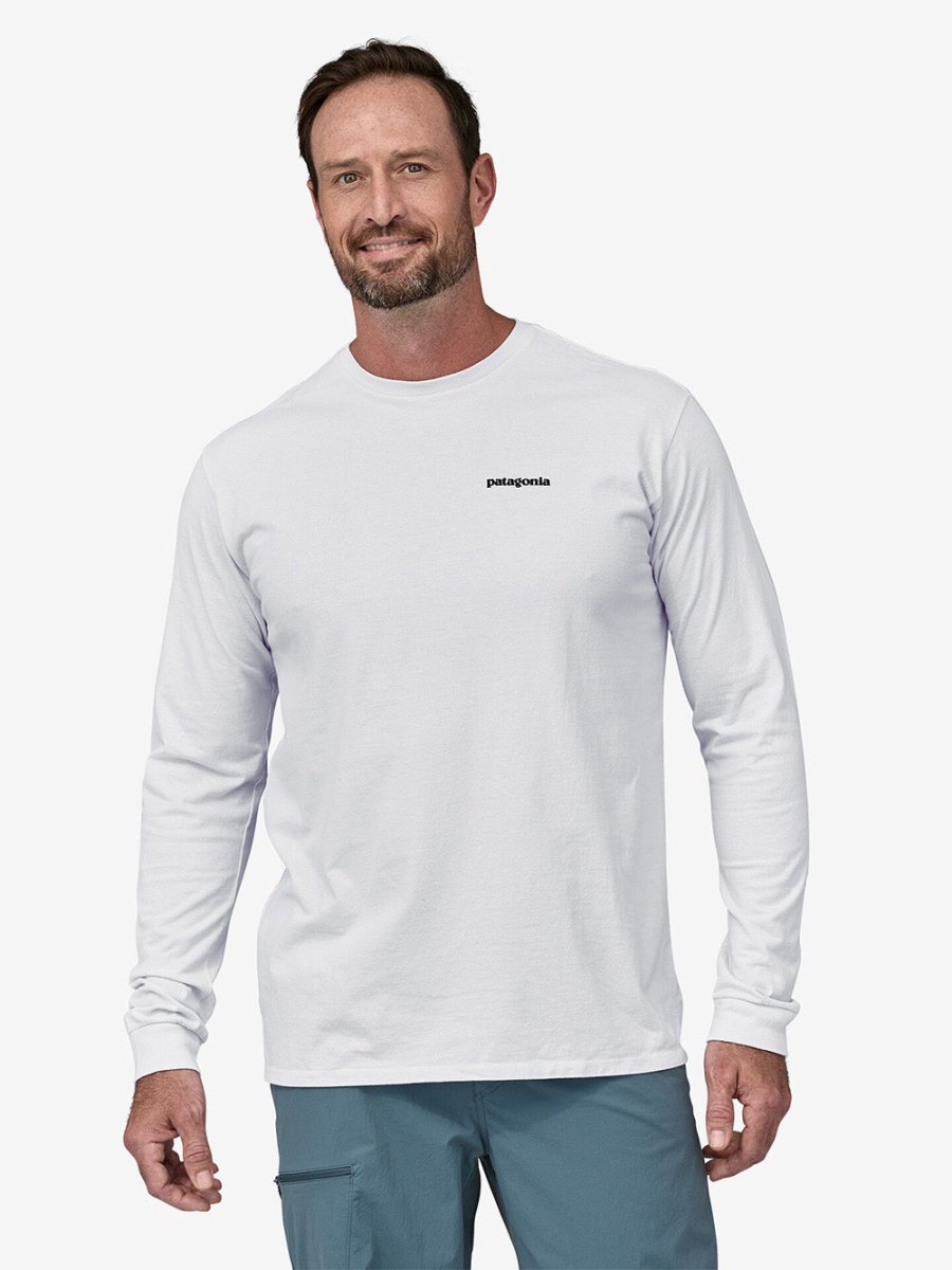 Long Sleeved P 6 Logo Responsibili Tshirt - Herre - Hvid - Gumpel & Co