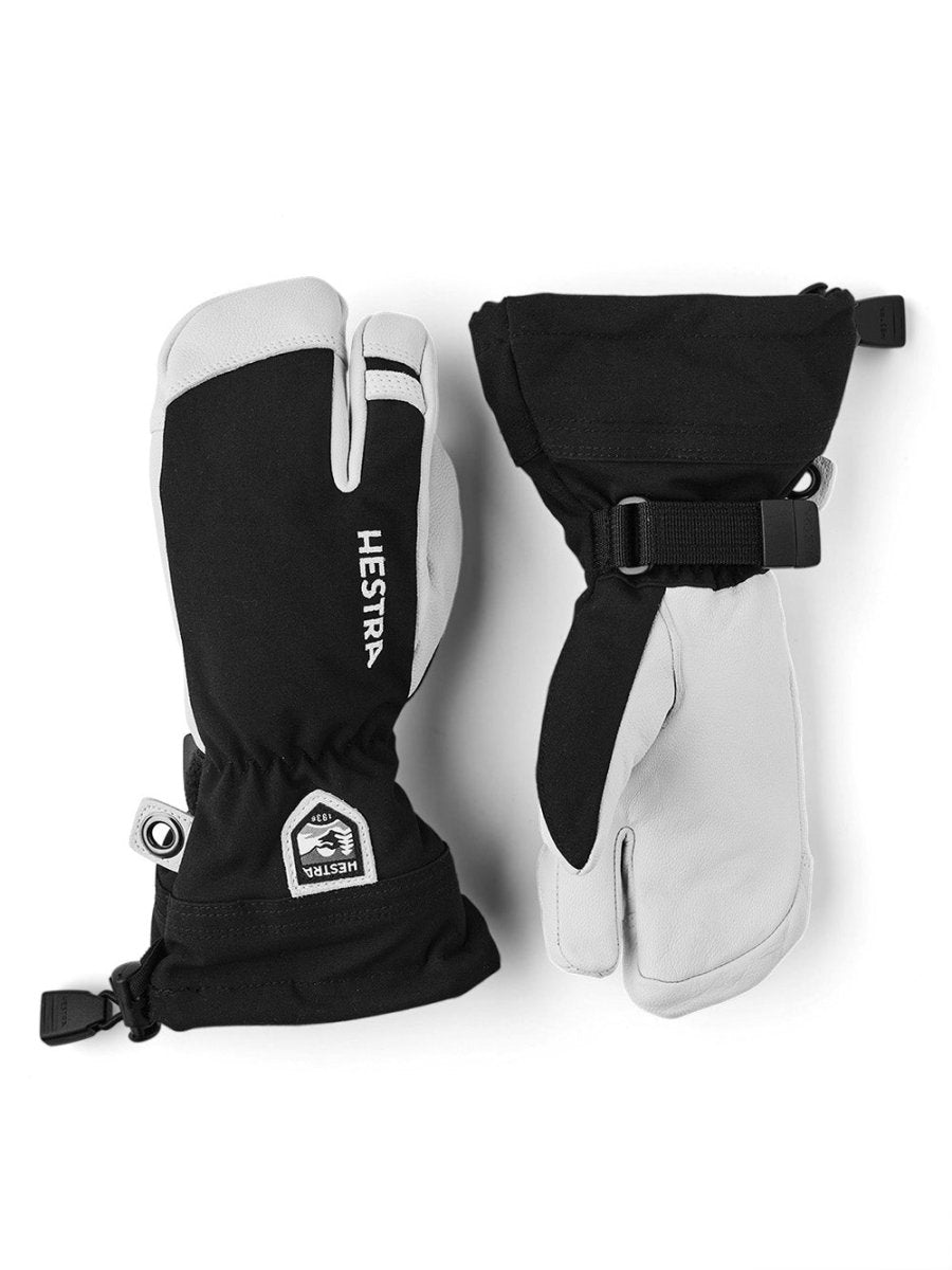 Junior Army Leather Heli 3 - finger Skihandske - Børn - Black - Gumpel & Co