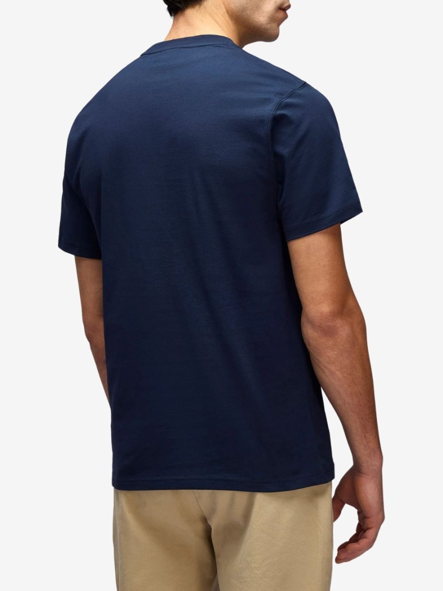 T-shirt With Tricolour Embroidery - Herrer - Navy - Gumpel & Co