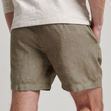 Men's Overfarvede Shorts i Hør - Herre - Washed Khaki