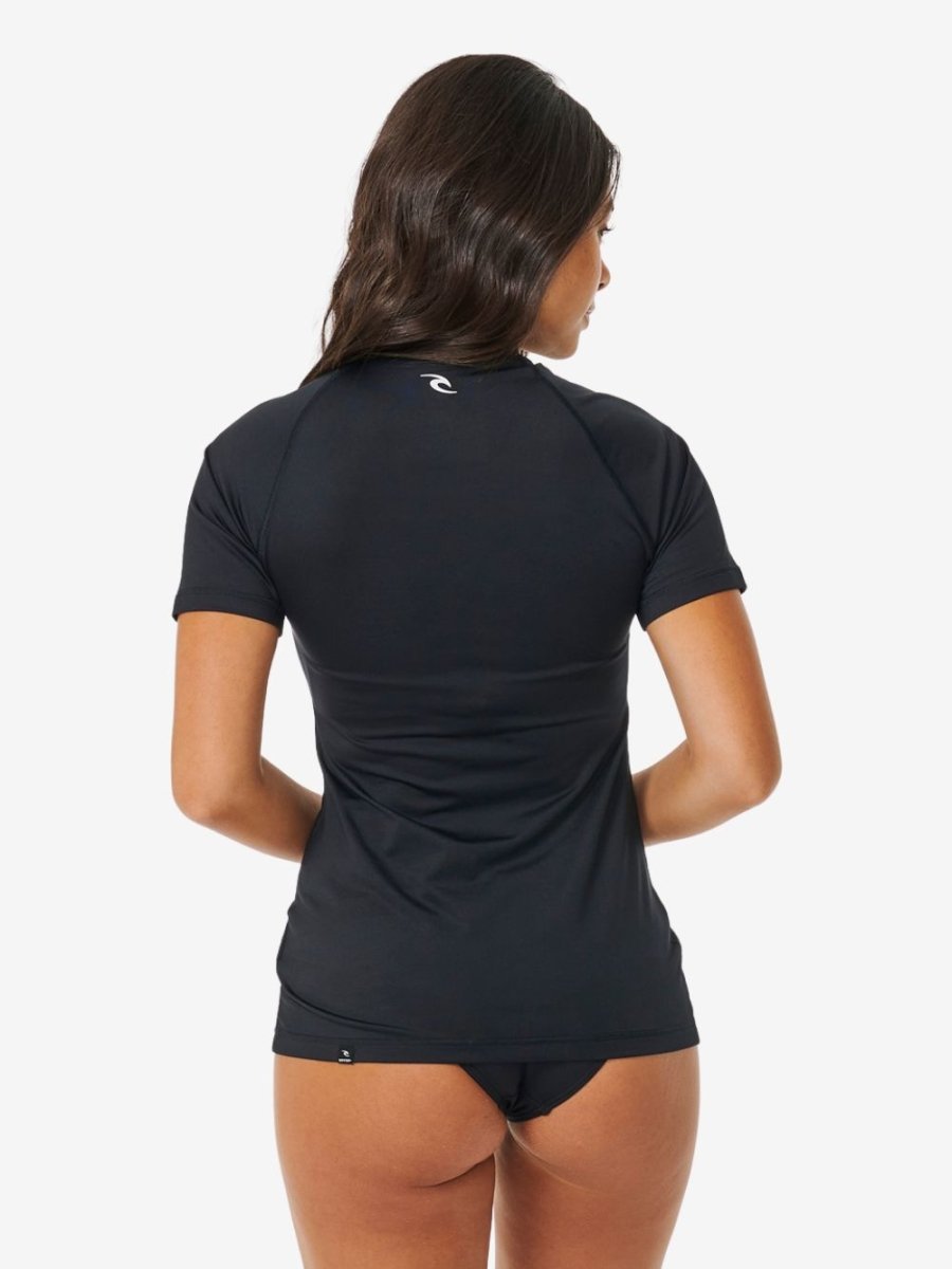 Classic Surf Short Sleeve UV Rash Vest - Dame - Black - Gumpel & Co