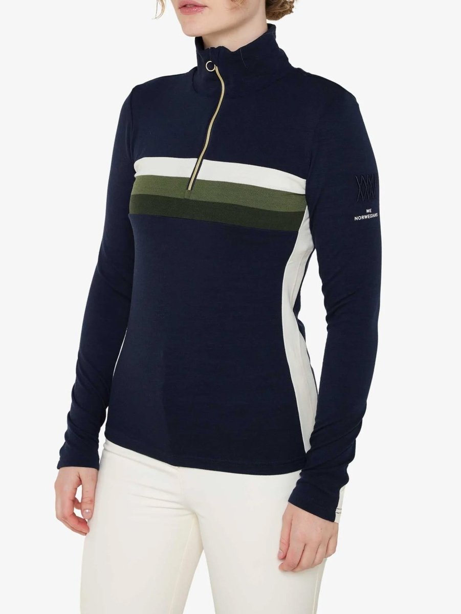 Women's Baselayer Half - zip merinouldtrøje - Dame - Navy - Gumpel & Co