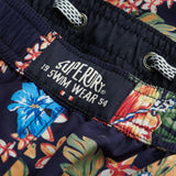 Hawaiian Print 16 Swim Shorts - Men - Tropical Chain Navy