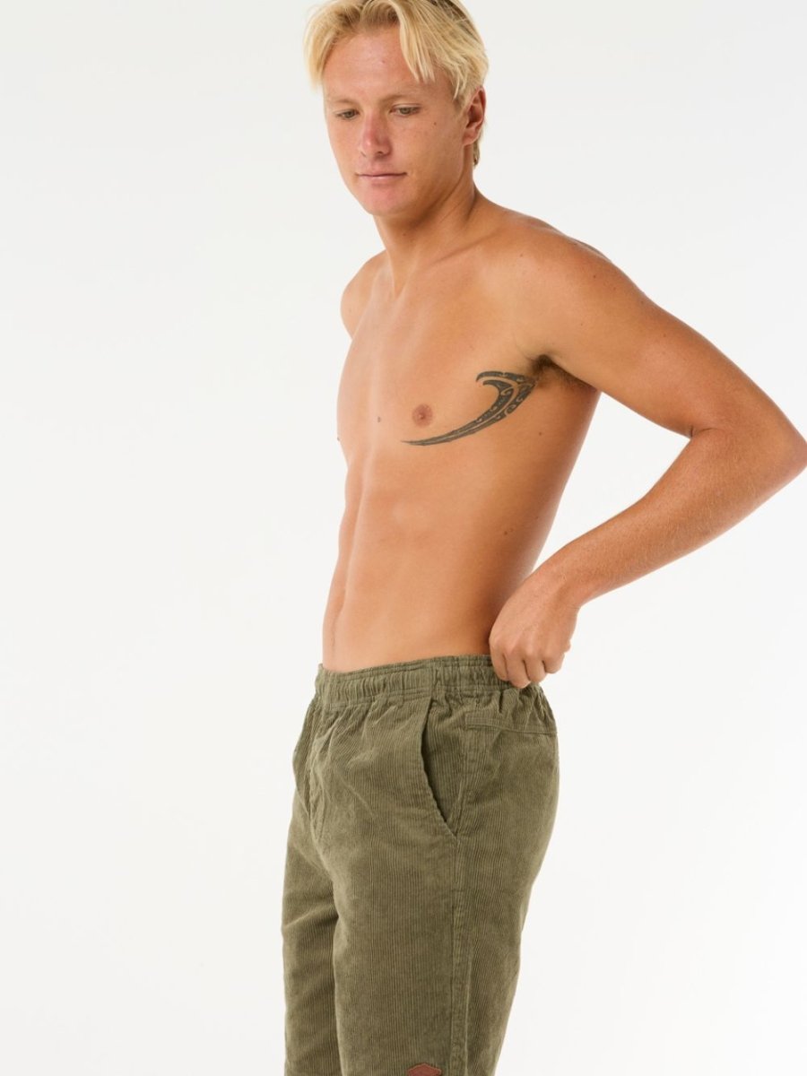 Classic Surf Cord Volley Short - Herre - Dusty Olive - Gumpel & Co