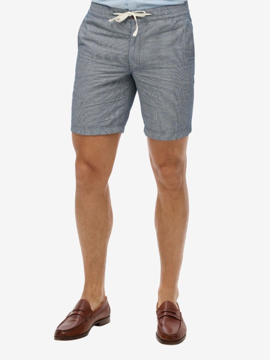 The Merchant Store – hørshorts - Mænd - Navy Stripe - Gumpel & Co
