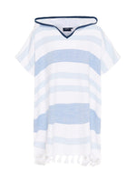 Kids Bondi Strand Poncho - Børn - Federal Blue/White