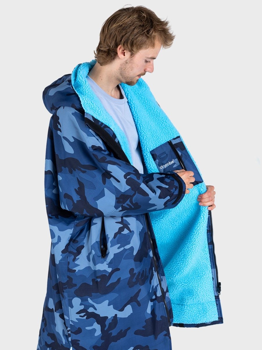 Advance Long Sleeve Surf Poncho - Voksne - Blue Camo/Blue - Gumpel & Co