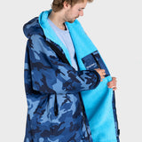 Advance Long Sleeve Surf Poncho - Voksne - Blue Camo/Blue