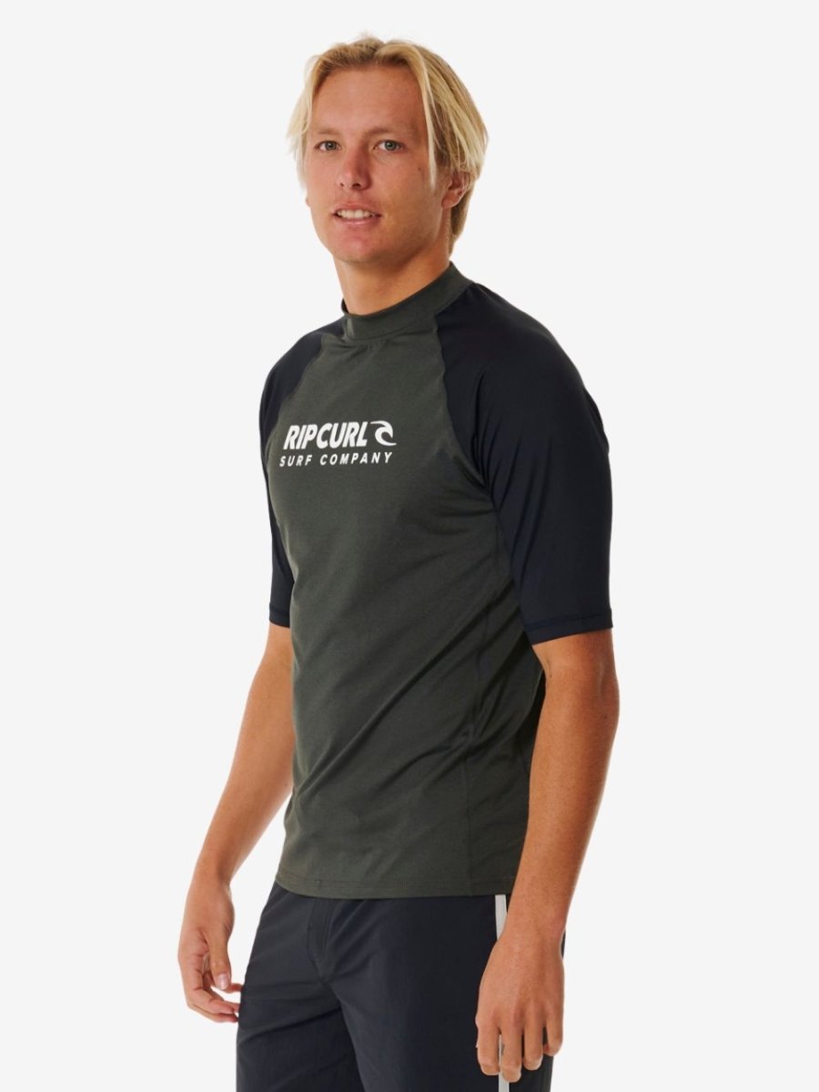 Shock UV Short Sleeve Rash Vest - Herre - Black Marle - Gumpel & Co