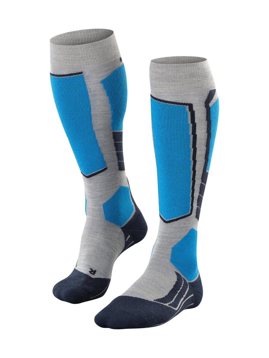 Men's SK2 Intermediate Wool Skisokker - Herre - Light Grey/Blue - Gumpel & Co