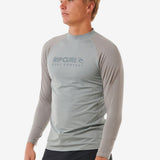 Rip Curl Shock UV Long Sleeve Rash Guard - Herre - Light Grey Marle
