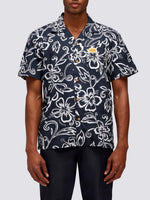 Men's Allov Hibiscus SS Shirt - Herre - Vintage Black