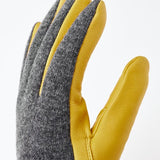 Deerskin Wool Tricot Handske - Herre - Charcoal/Natural Yellow