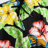 Boardshort Flower Print - Mens - Black