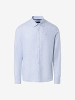 Classic stripe linen shirt - Mænd - Blue/White
