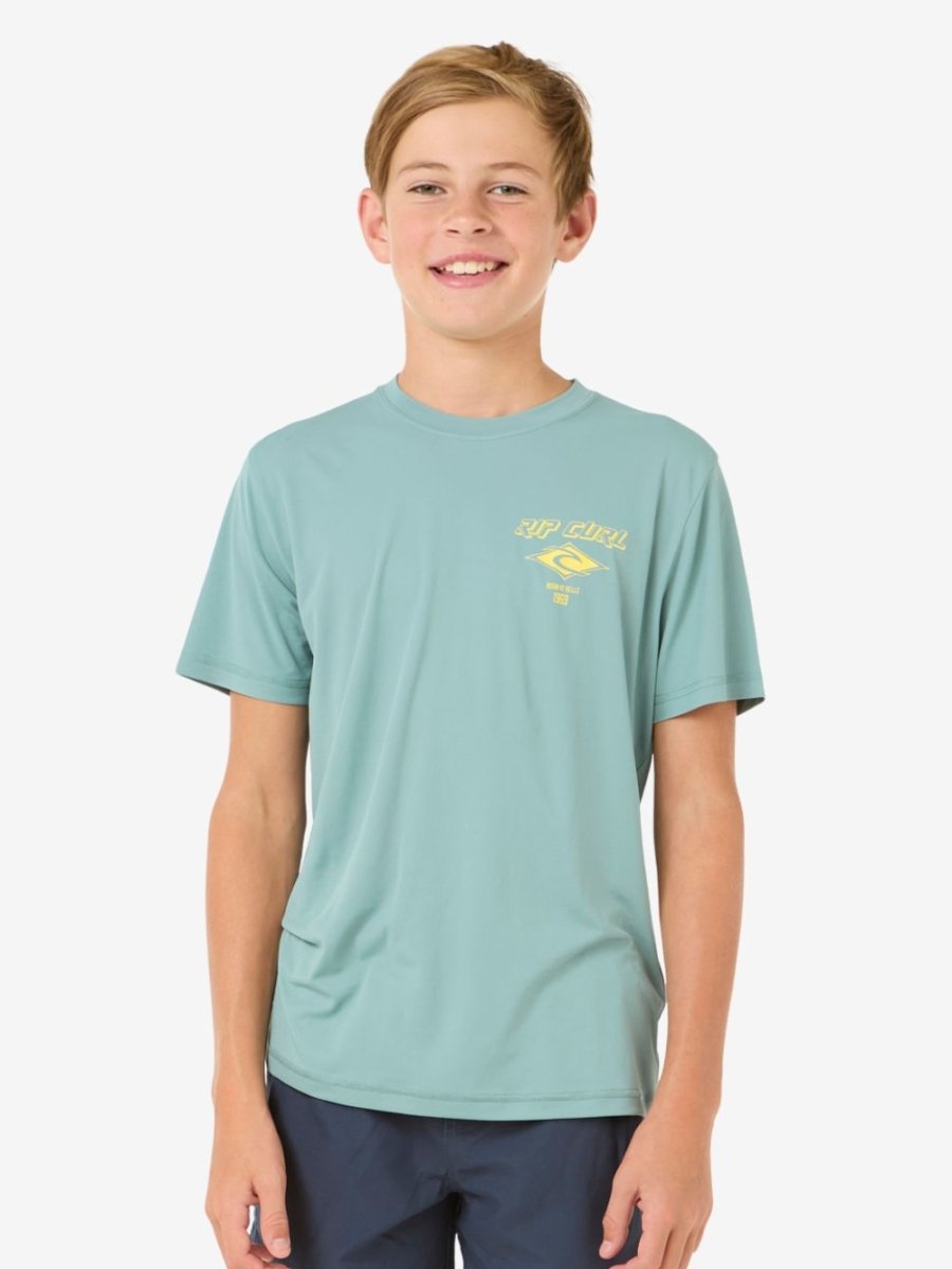 Icons Surflite UPF Short Sleeve Rash Vest - Børn - Blue Lagoon - Gumpel & Co