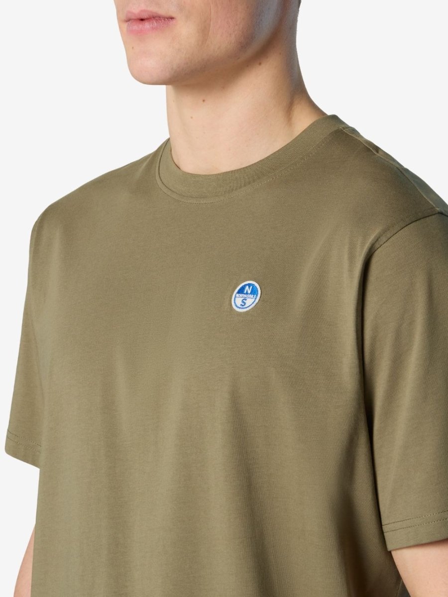 T-shirt with logo patch - Men - Deep Green - Gumpel & Co