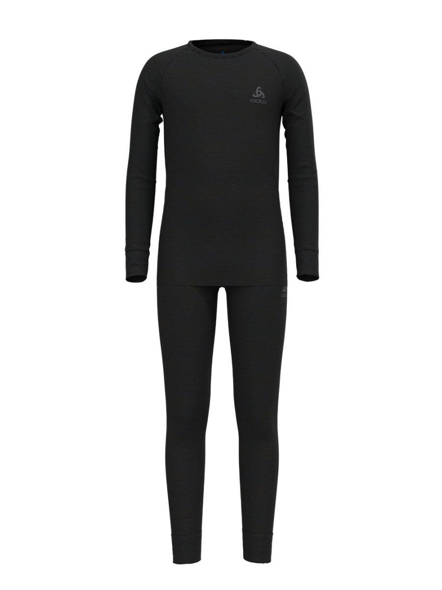 Kids Natural Merinould 200g/m2 Skiundertøjssæt - Børn - Black - Gumpel & Co