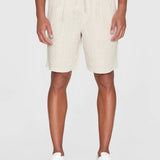 Men's Loose Hør Shorts - Herre - Light feather gray