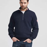 Men's Classic Rib Windproof Halfzip Sweater - Herre - Navy