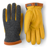 Deerskin Wool Tricot Handske - Herre - Charcoal/Natural Yellow