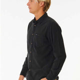 Men's Washed Long Sleeve Skjorte - Herre - Washed Black