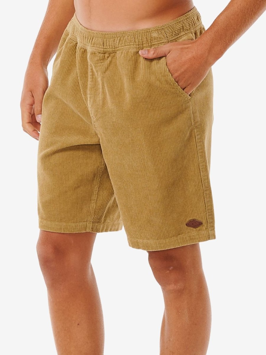 Classic Surf Cord Volley Short - Herre - Dark Khaki - Gumpel & Co