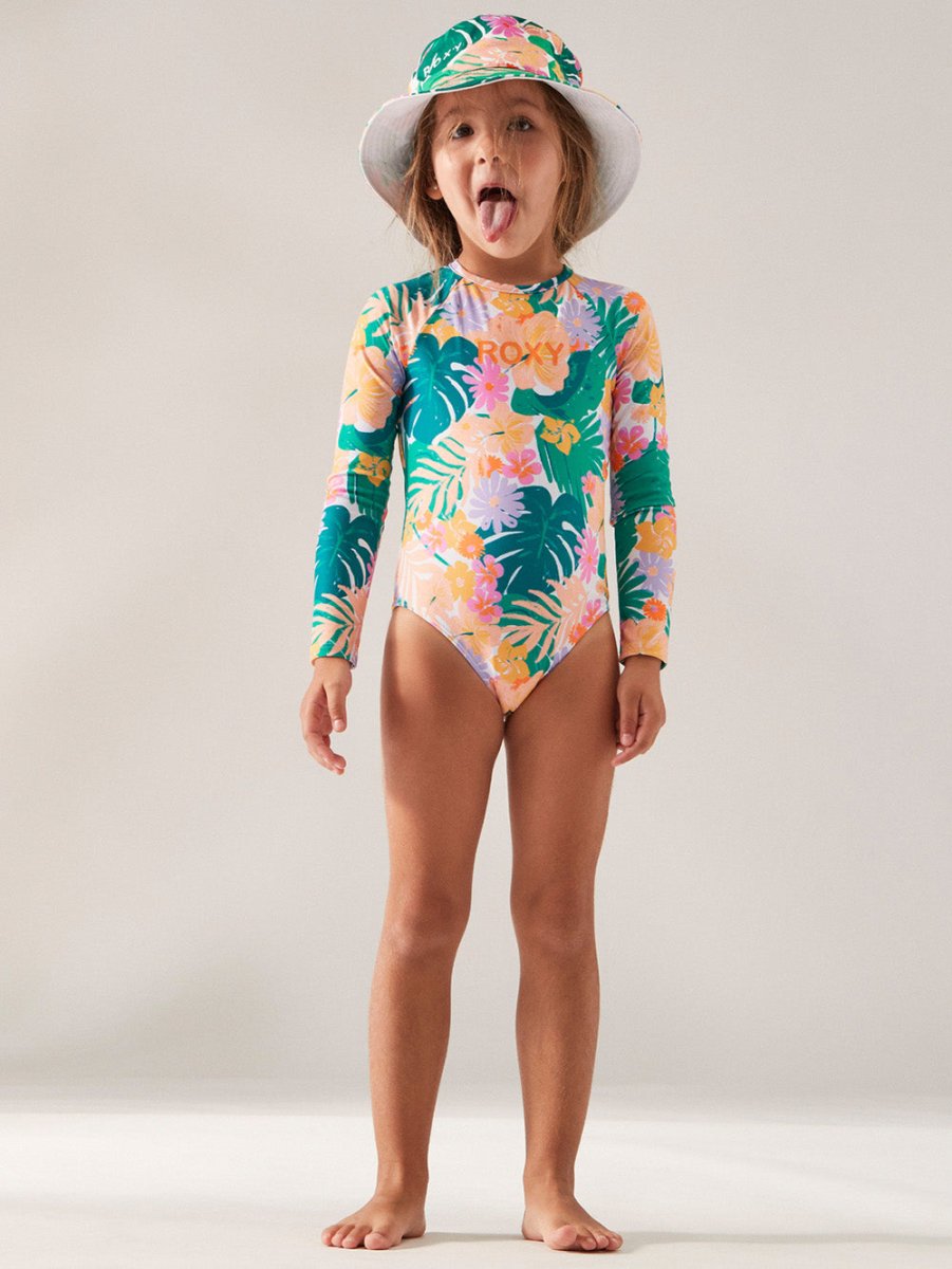 Kids Paradisiac Island Long Sleeve Rash Guard Badedragt - Børn - Mint Tropical Trails - Gumpel & Co