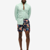 Hawaiian Print 16 Swim Shorts - Men - Tropical Chain Navy