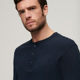 Men's Vintage Logo Embroidered Henley LS Tee - Herre - Eclipse Navy