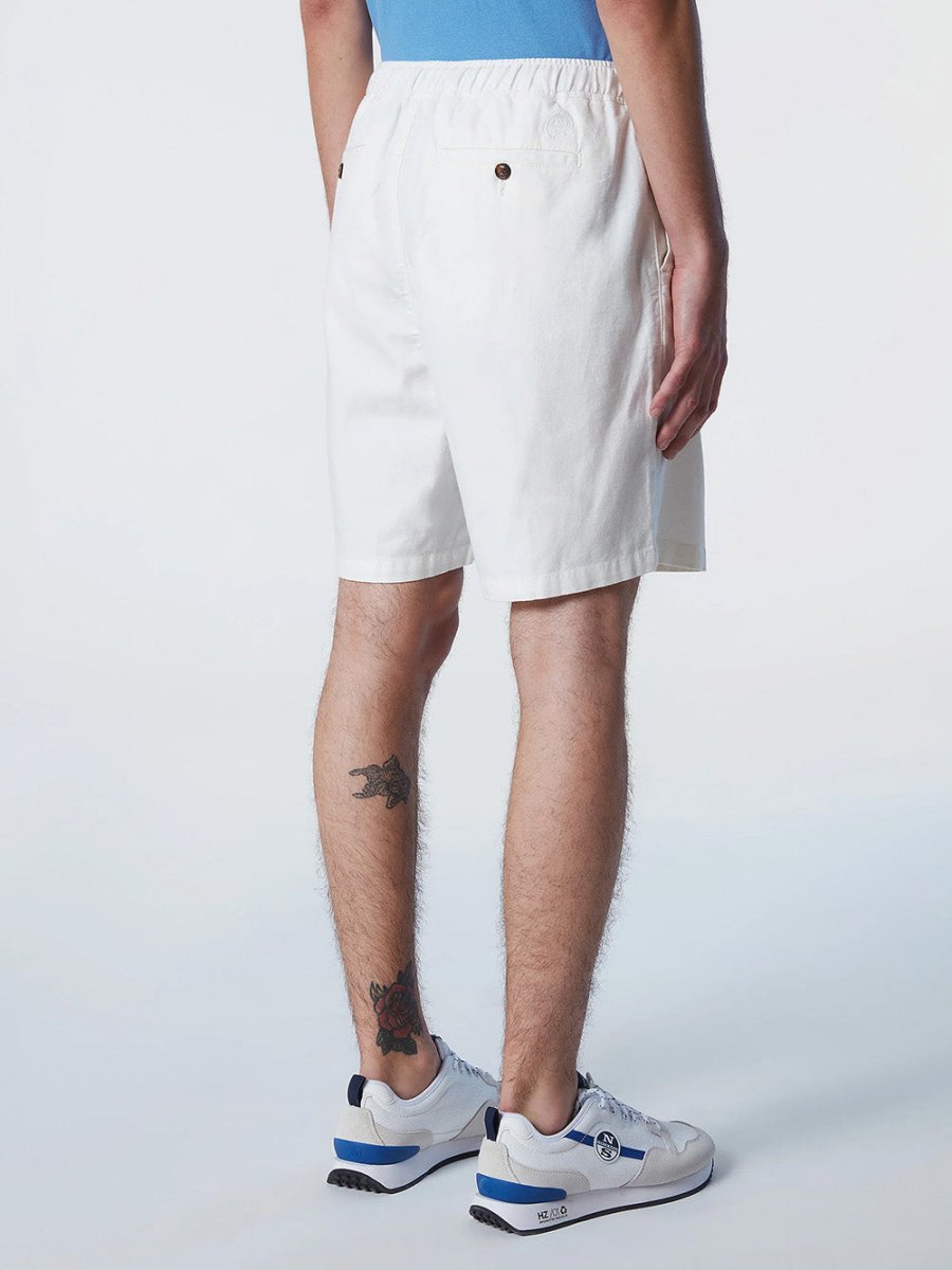 Men's Paul Washed Bomuld - hør Shorts - Herre - Melon - Gumpel & Co