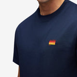 T-shirt With Tricolour Embroidery - Herrer - Navy