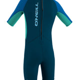 Toddler Reactor 2mm Back Zip S/S shorty våddragt - Børn - Slate/Ocean/Aqua