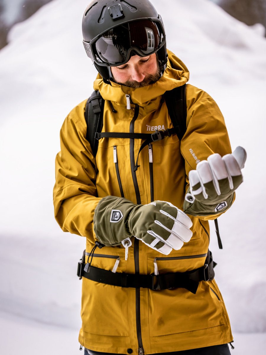 Army Leather Heli 5 - finger Skihandsker - Unisex - Olive - Gumpel & Co