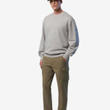 Sweatshirt with side ribbing - Men - Grey Melange