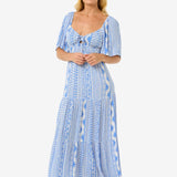 San Carlos Short Sleeve Maxi Dress - Dame - Blue