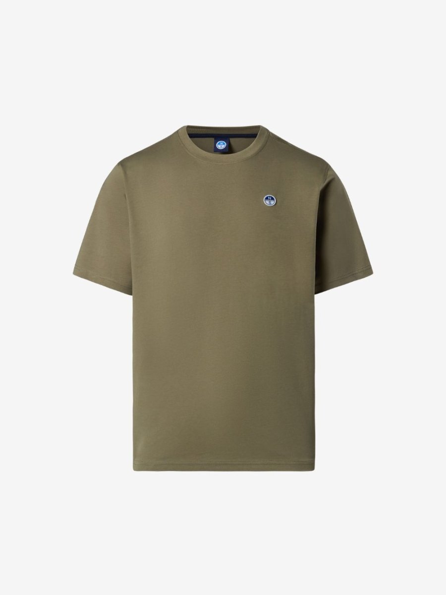 T-shirt with logo patch - Men - Deep Green - Gumpel & Co