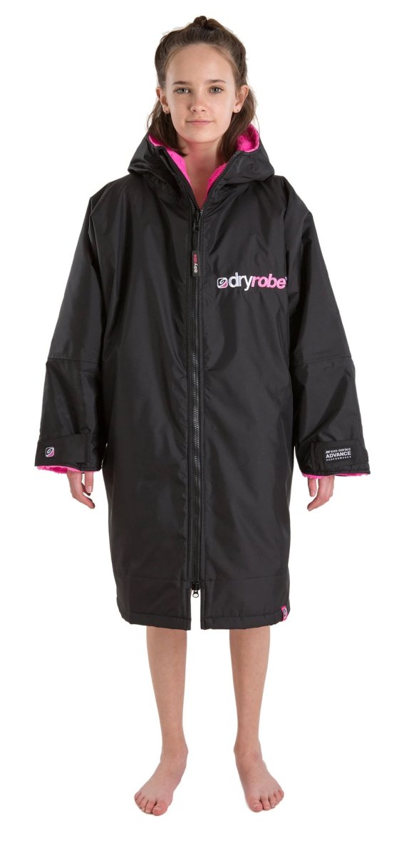 Kid's Advance Long Sleeve Surf Poncho | Børn | Black/Pink - Gumpel & Co
