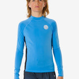 Icons UV Brushed Long Sleeve Rash Vest - Børn - Blue Gum