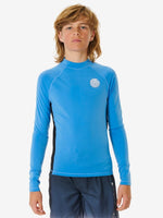 Icons UV Brushed Long Sleeve Rash Vest - Børn - Blue Gum