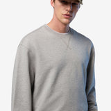 Sweatshirt with side ribbing - Men - Grey Melange