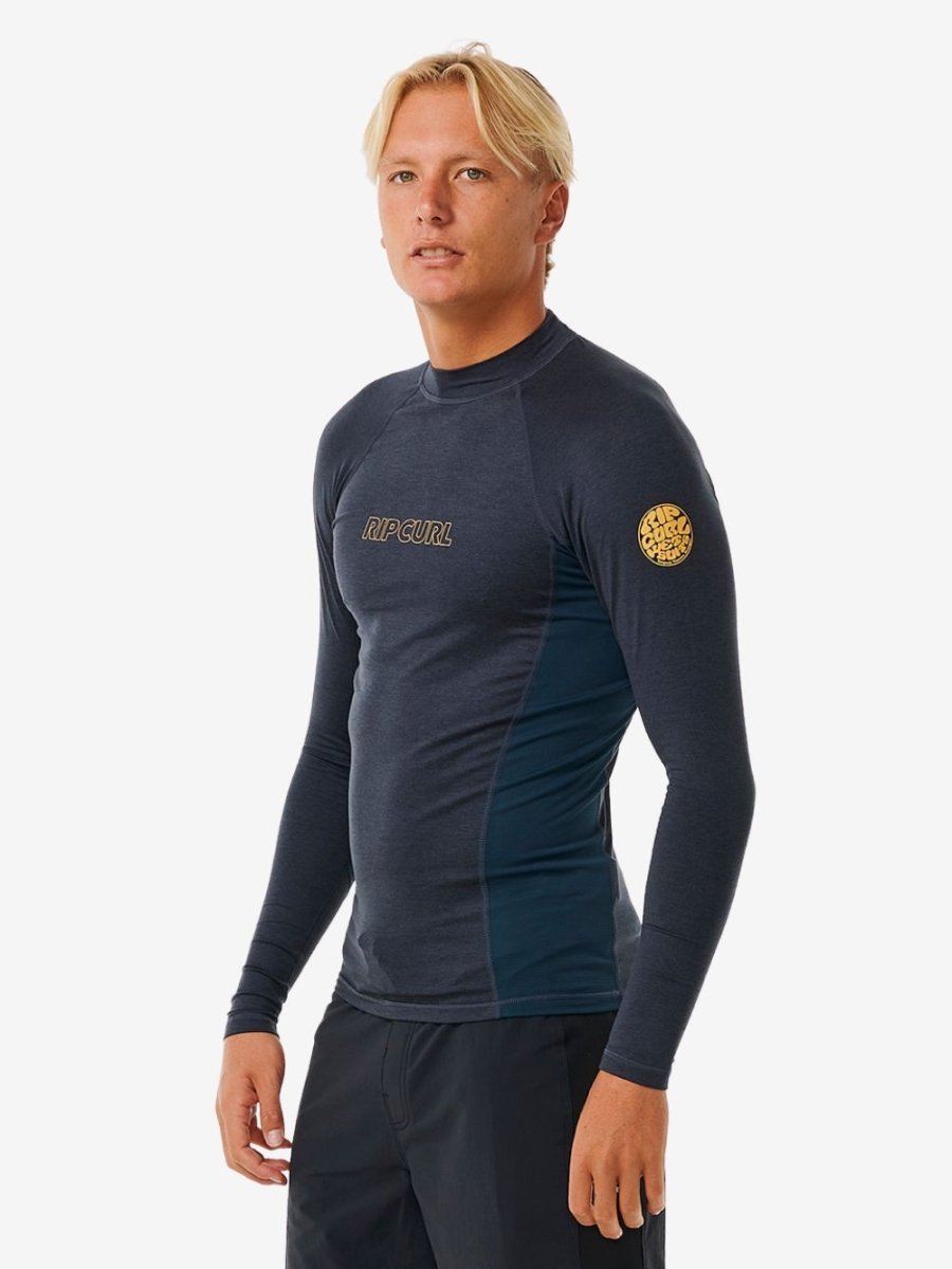 å Dawn Patrol UPF Perf Long Sleeve Rash Vest - Herre - Navy Marle - Gumpel & Co