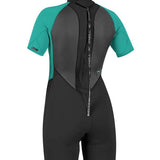 Women's Reactor II 2mm Back Zip S/S Spring Våddragt - Dame - Black/Light Aqua