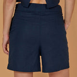 Women's Casual Hør Shorts - Dame - Navy